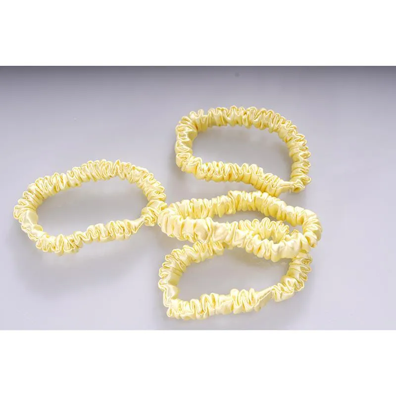 Silk hair ties small - Butter- 4 Pack - dropshipping