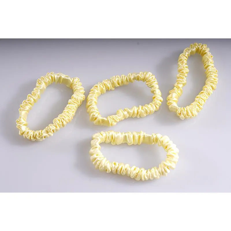 Silk hair ties small - Butter- 4 Pack - dropshipping