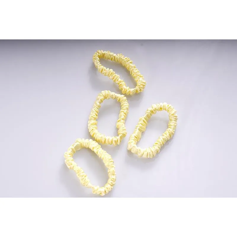 Silk hair ties small - Butter- 4 Pack - dropshipping