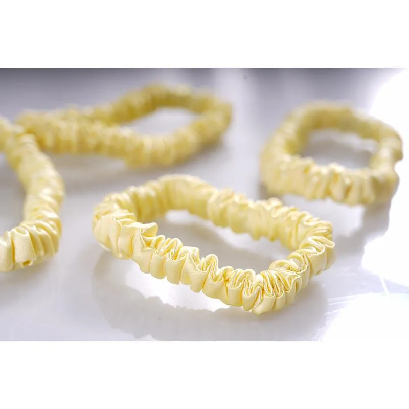 Silk hair ties small - Butter- 4 Pack - dropshipping