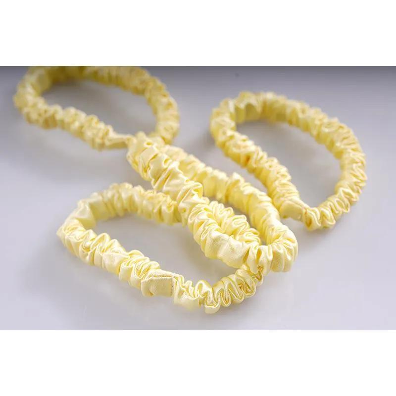 Silk hair ties small - Butter- 4 Pack - dropshipping