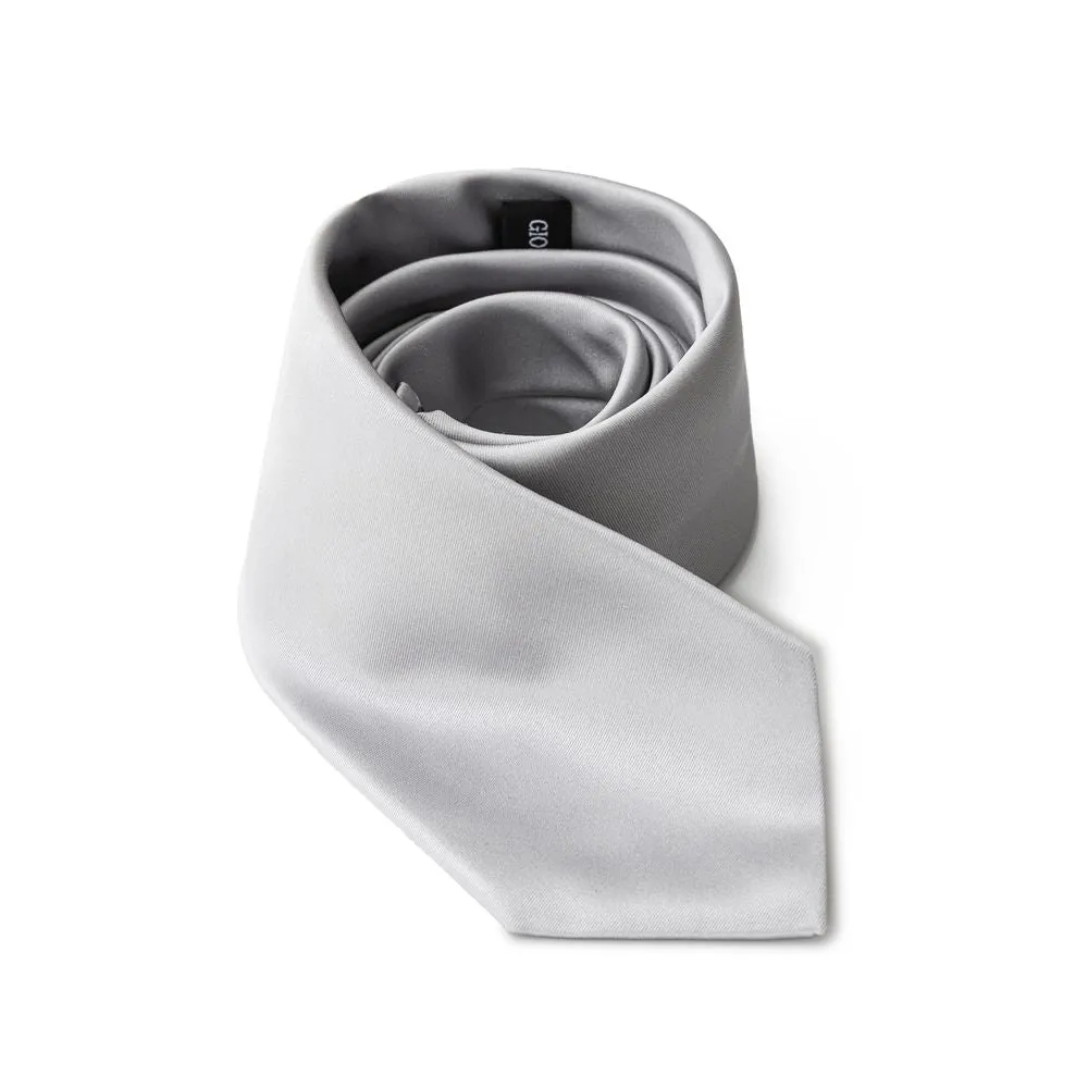 Silver Silk Ties & Bowty