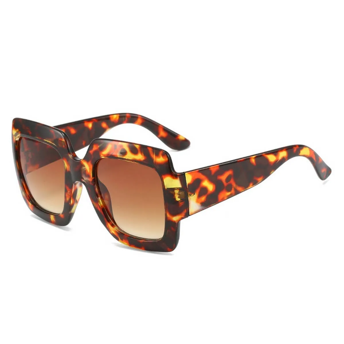 SIMPLE SQUARE FRAME COLOR BLOCK SUNGLASSES WOMEN_CWASG0258