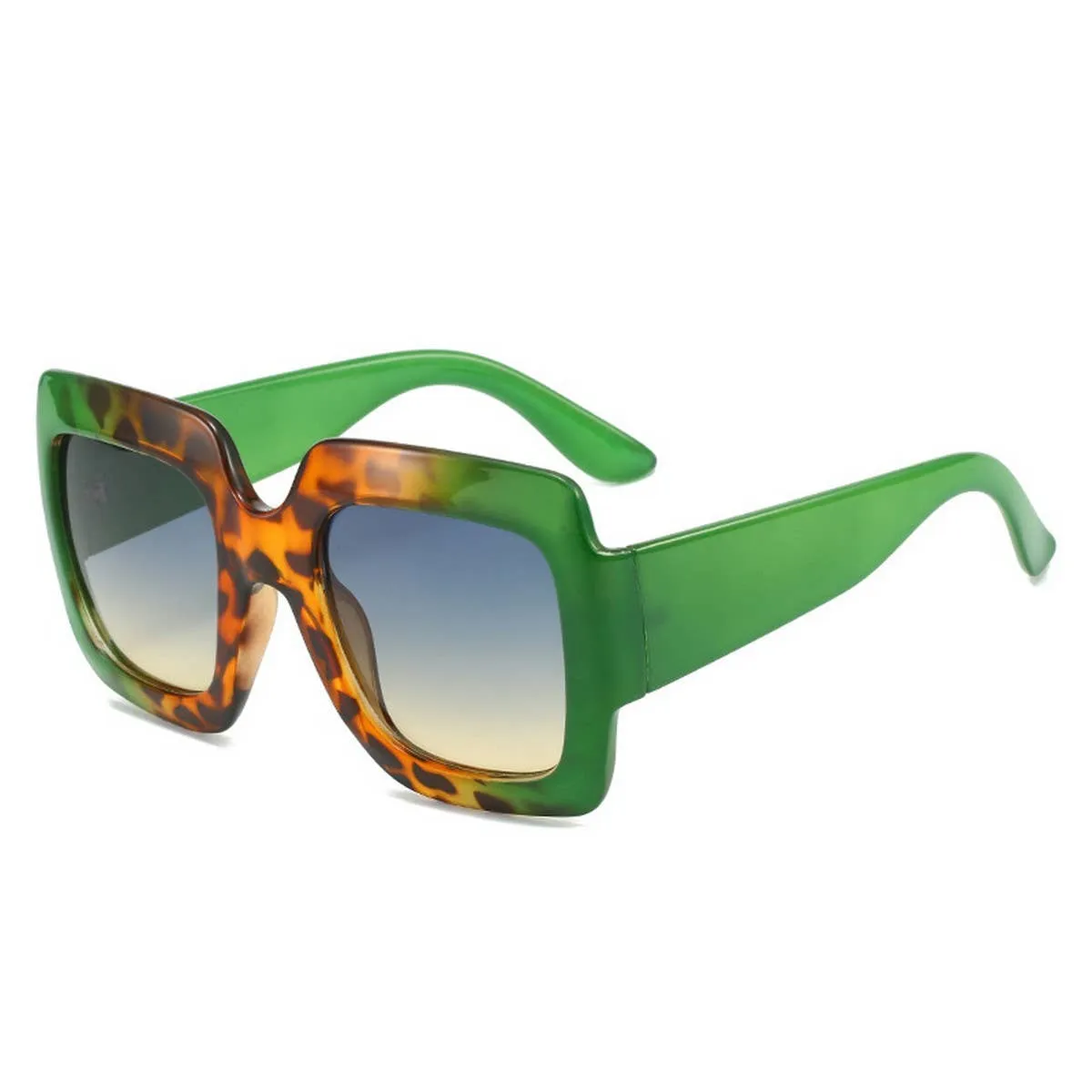 SIMPLE SQUARE FRAME COLOR BLOCK SUNGLASSES WOMEN_CWASG0258