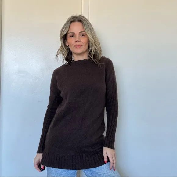 Skull Cashmere Sweater Tunic in Brown