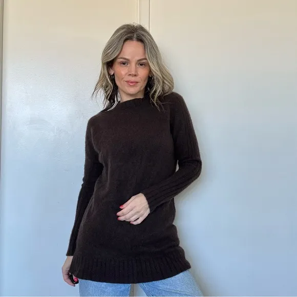 Skull Cashmere Sweater Tunic in Brown