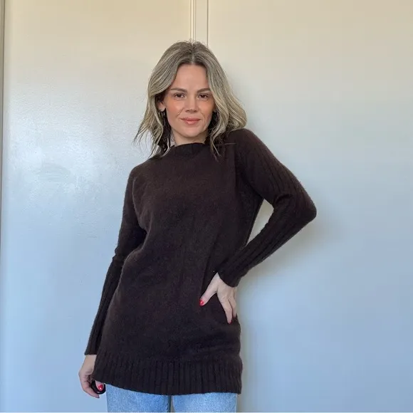 Skull Cashmere Sweater Tunic in Brown