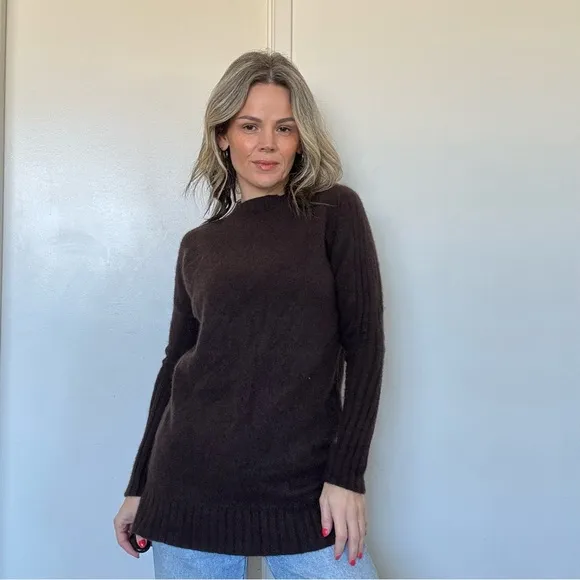 Skull Cashmere Sweater Tunic in Brown
