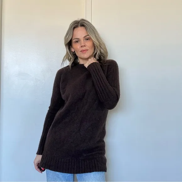 Skull Cashmere Sweater Tunic in Brown