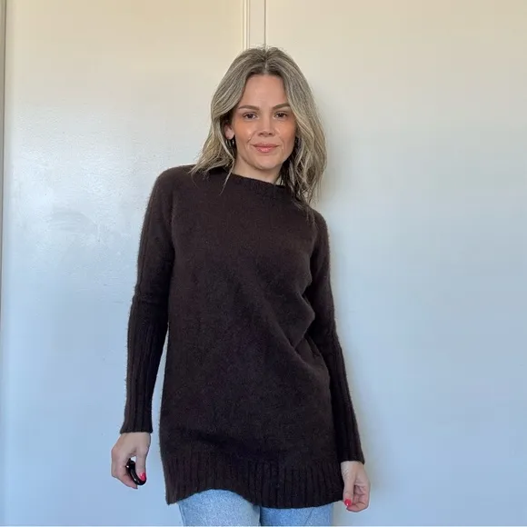 Skull Cashmere Sweater Tunic in Brown