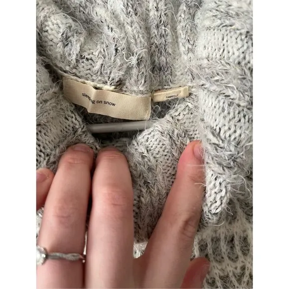 Sleeping on Snow Medium Womens High Neck Sweater Dress Wool Blend