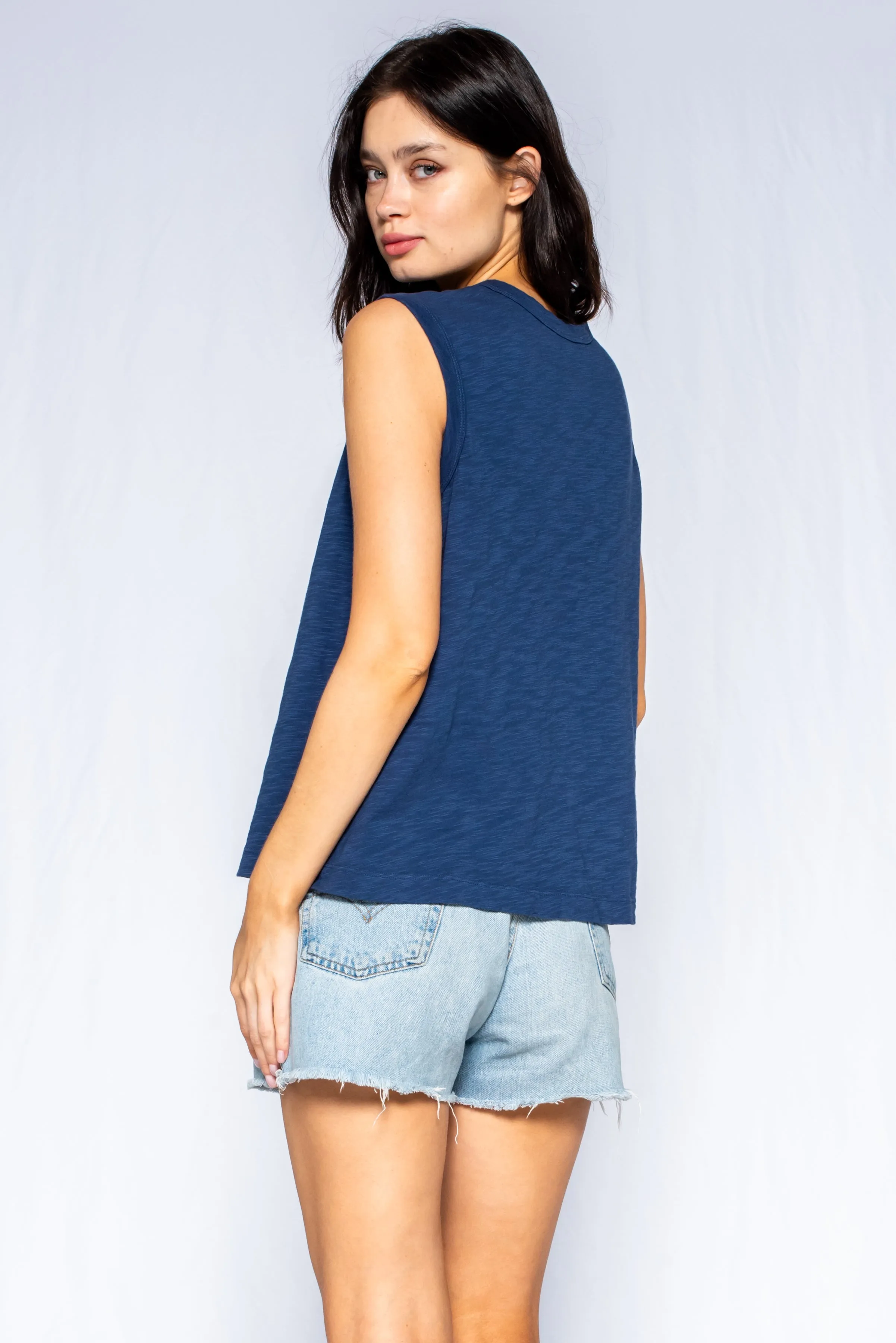 Slim Fit Sleeveless Shell Top