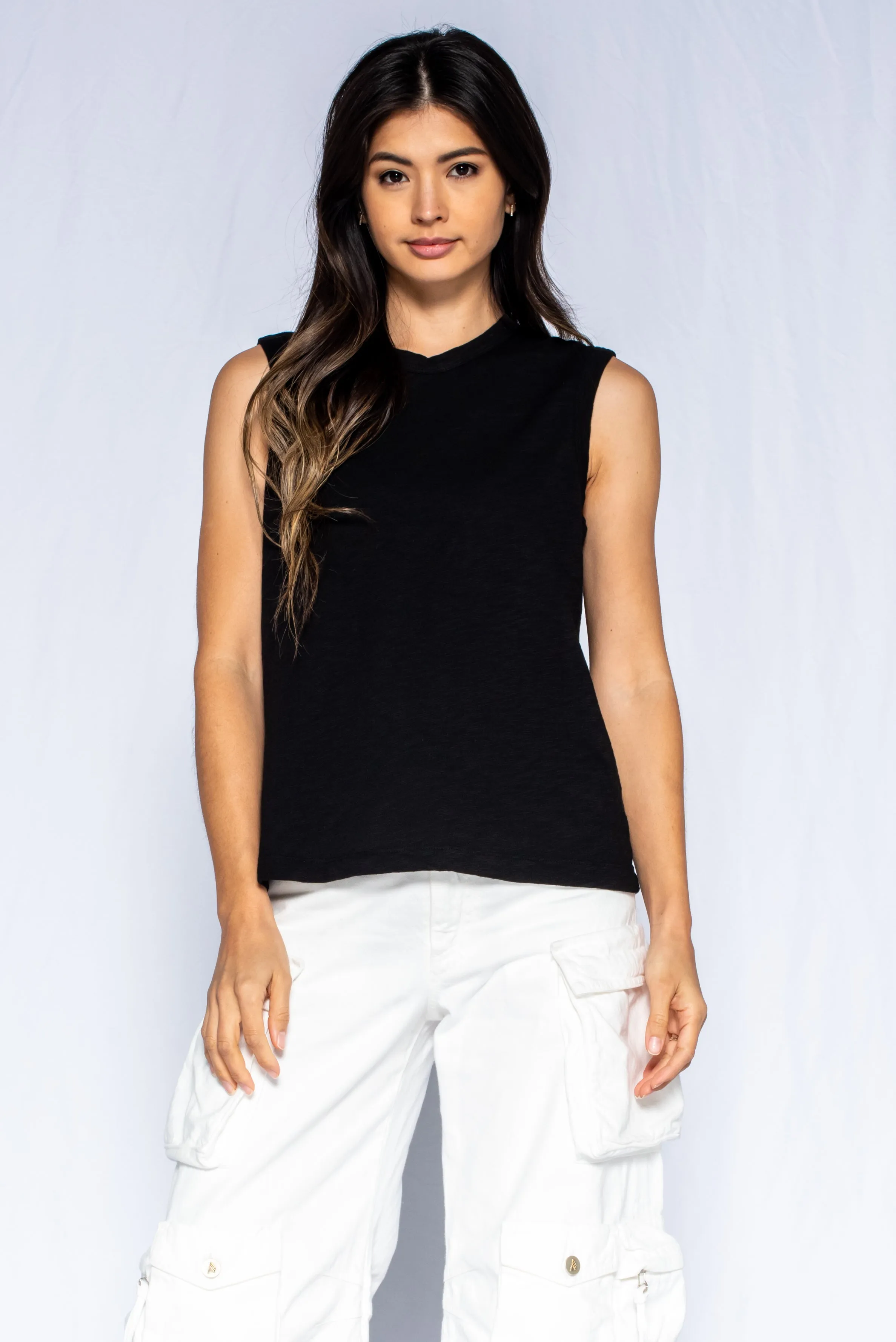 Slim Fit Sleeveless Shell Top