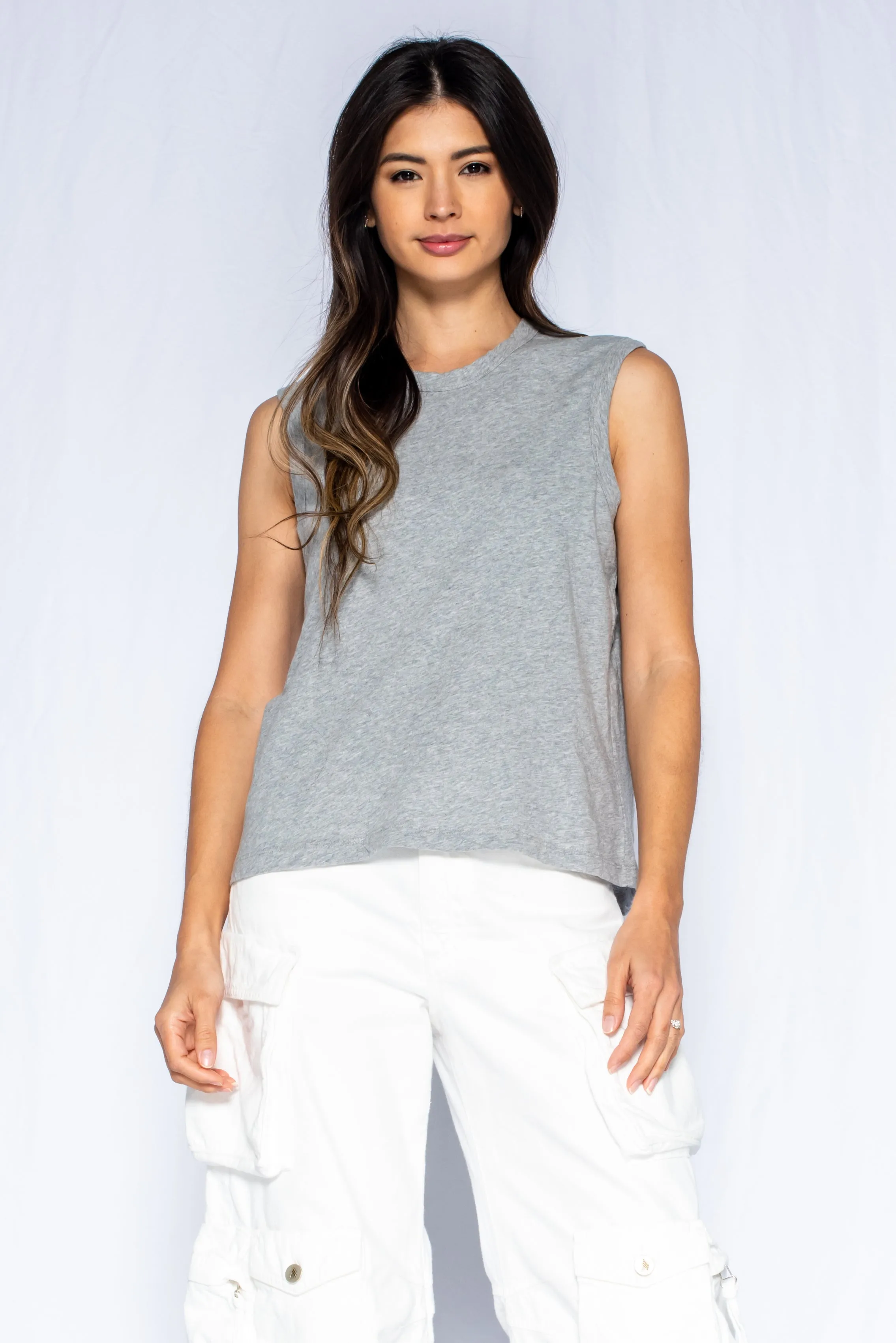 Slim Fit Sleeveless Shell Top