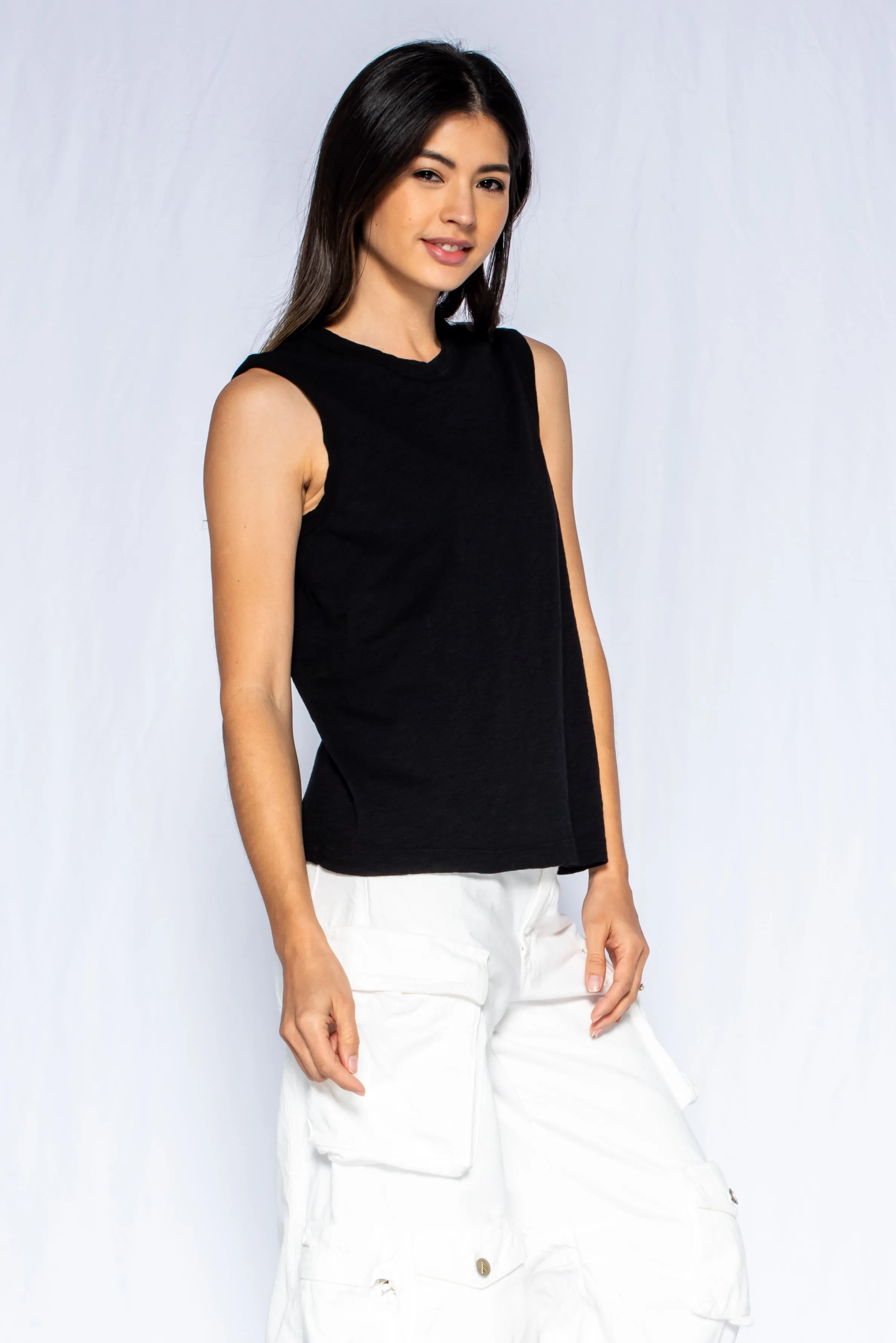 Slim Fit Sleeveless Shell Top