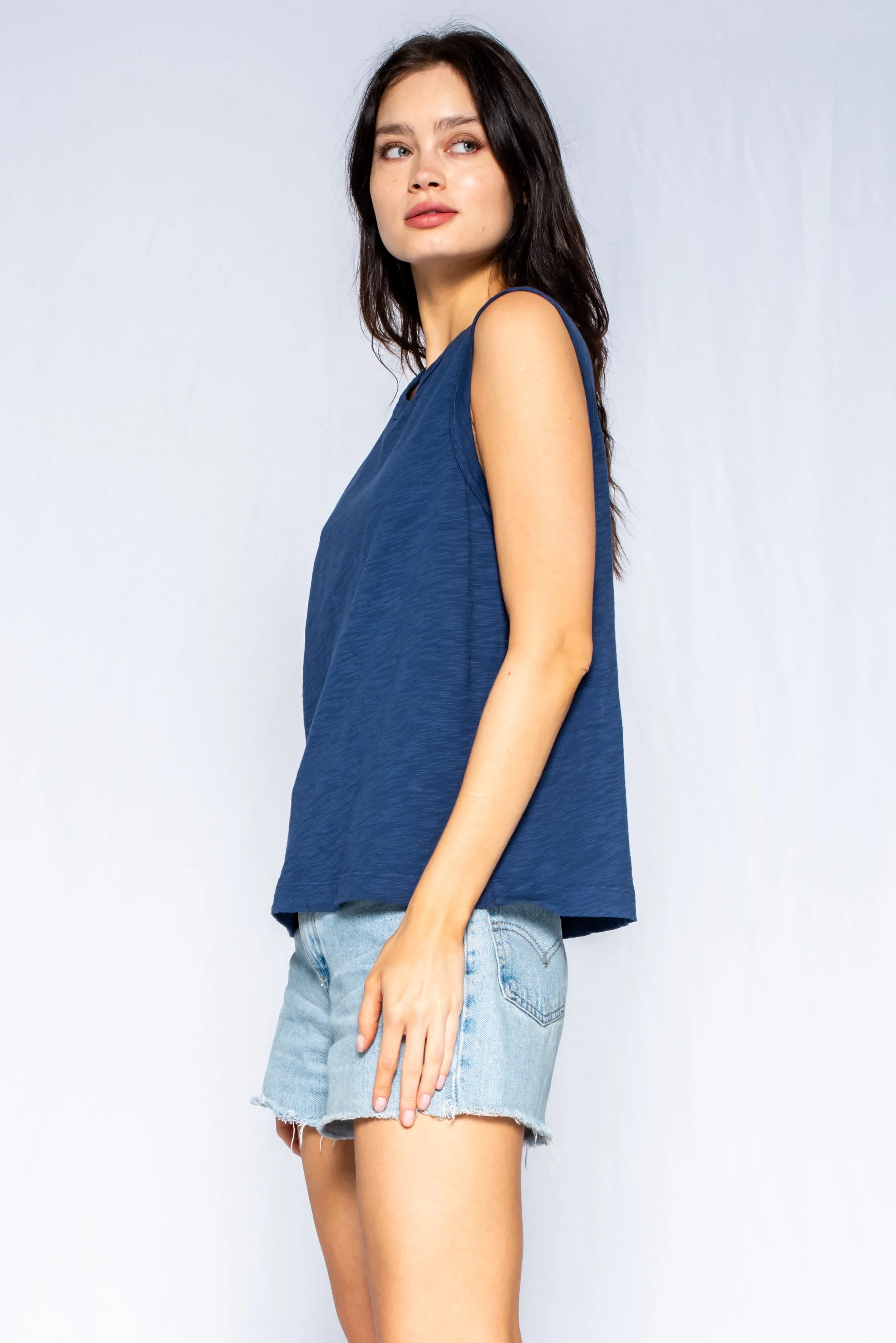 Slim Fit Sleeveless Shell Top