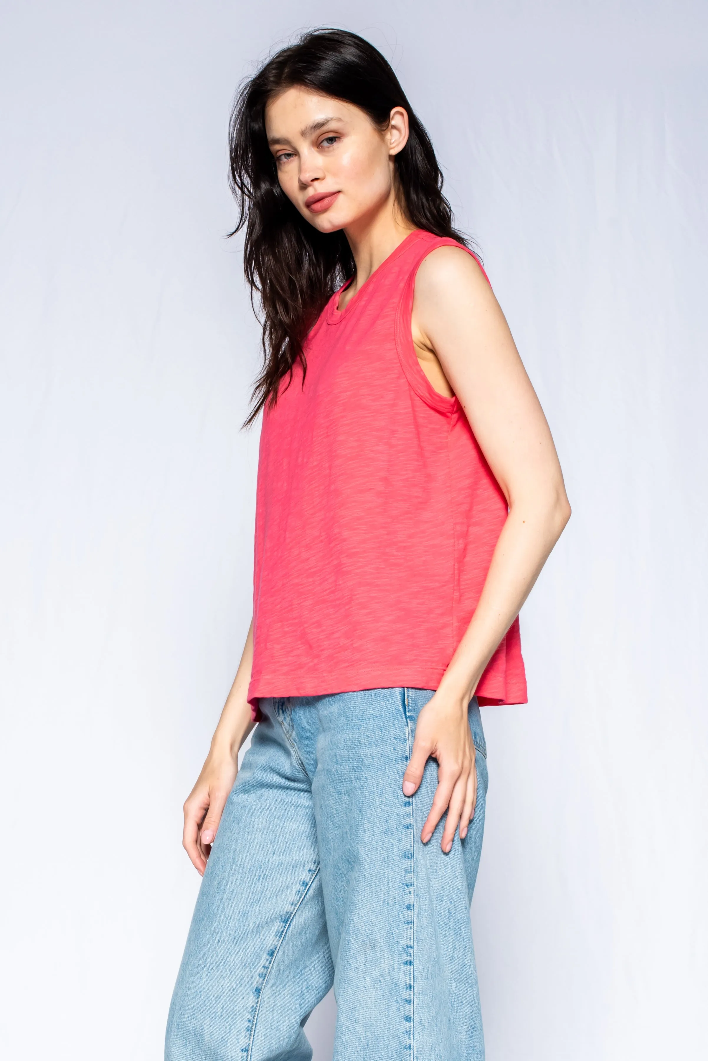 Slim Fit Sleeveless Shell Top