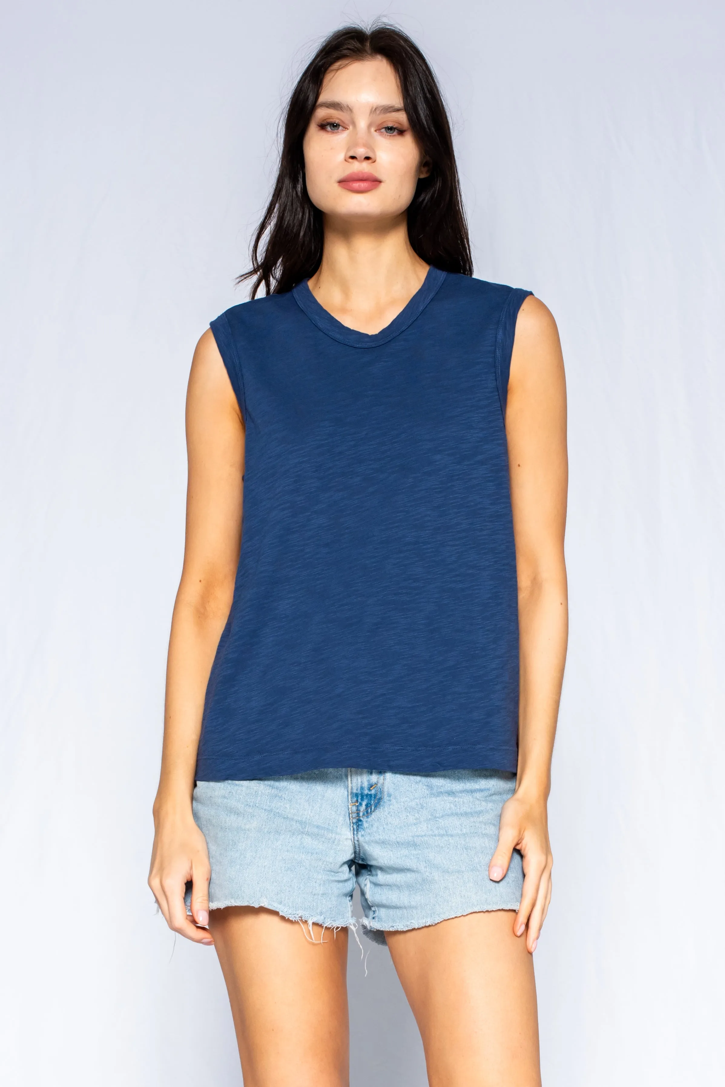 Slim Fit Sleeveless Shell Top