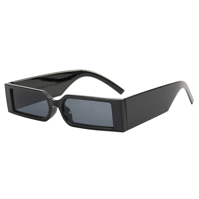 Small Frame Vintage Black Rectangle Sunglasses Hip Hop Style