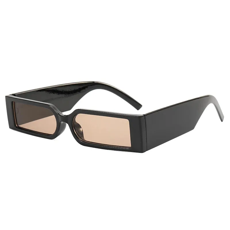 Small Frame Vintage Black Rectangle Sunglasses Hip Hop Style