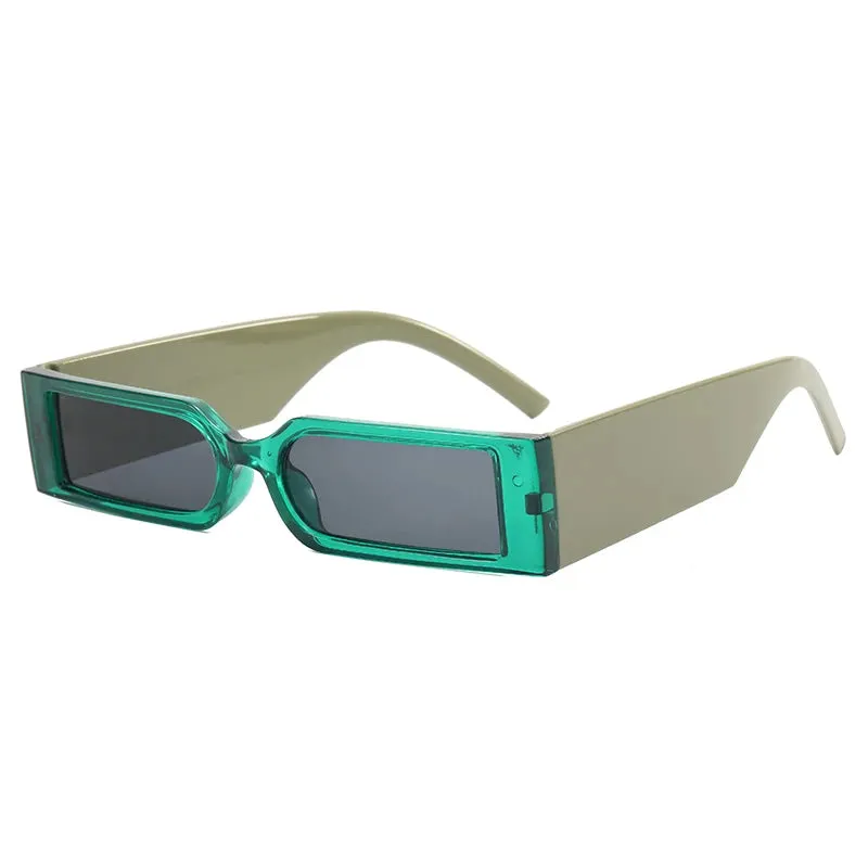 Small Frame Vintage Black Rectangle Sunglasses Hip Hop Style
