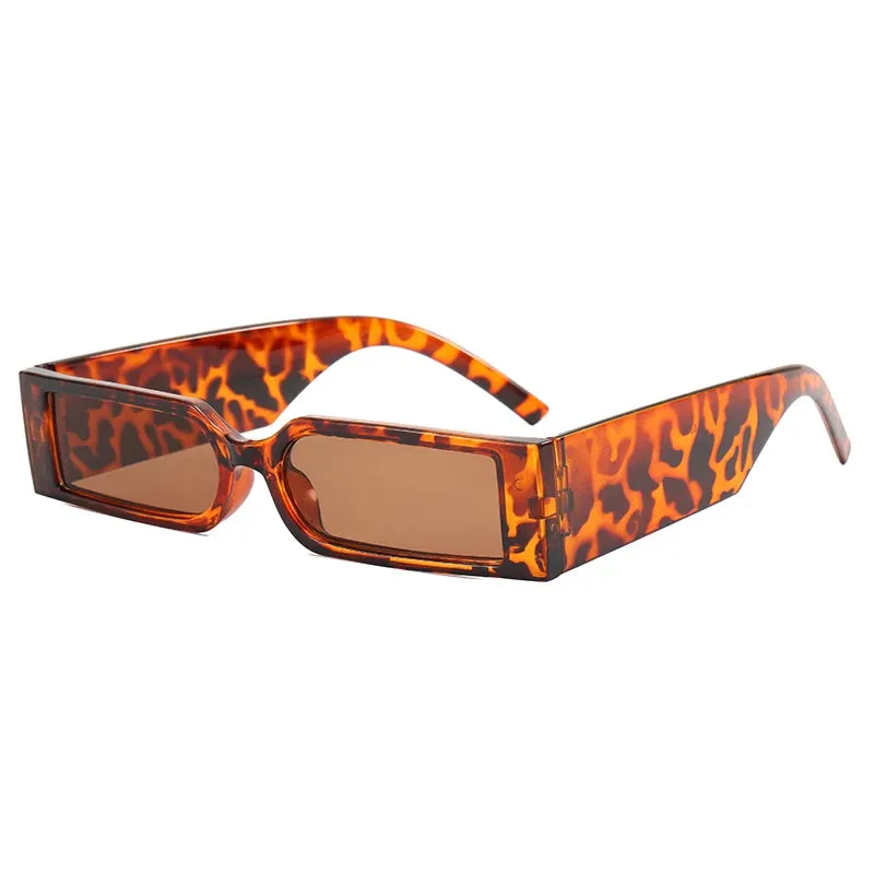 Small Frame Vintage Black Rectangle Sunglasses Hip Hop Style