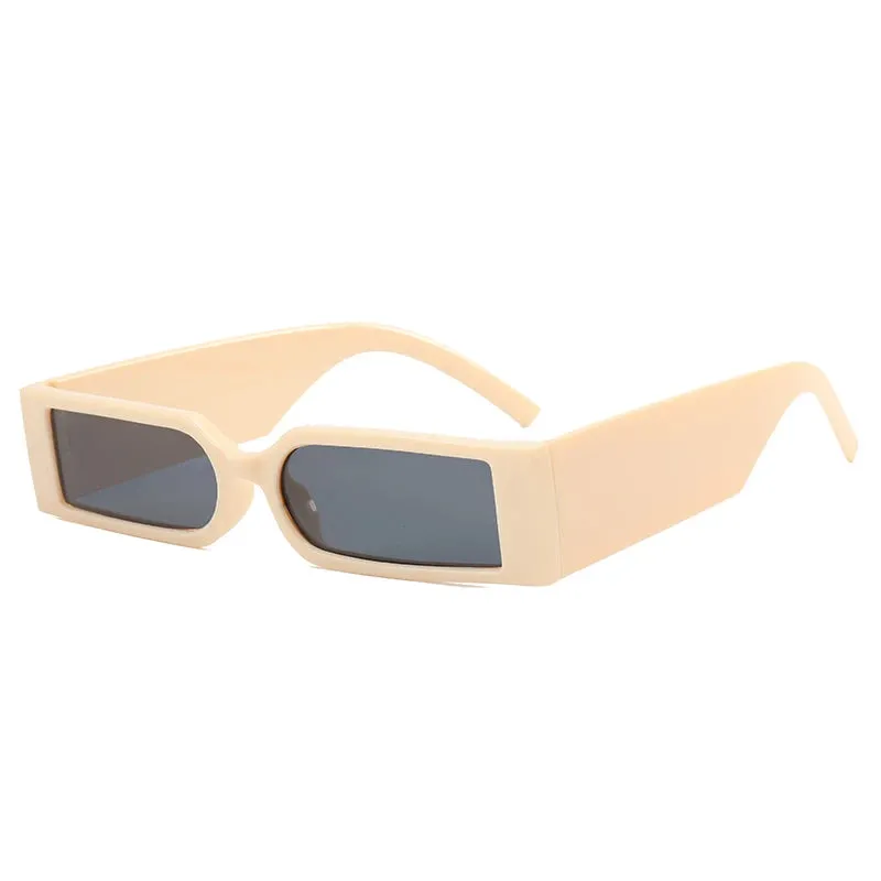 Small Frame Vintage Black Rectangle Sunglasses Hip Hop Style