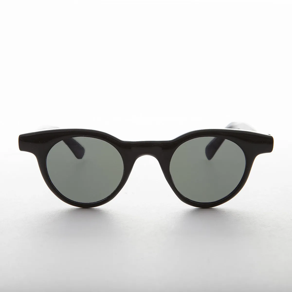 Small Round Horn Rim Preppy Vintage Sunglass - Sydney