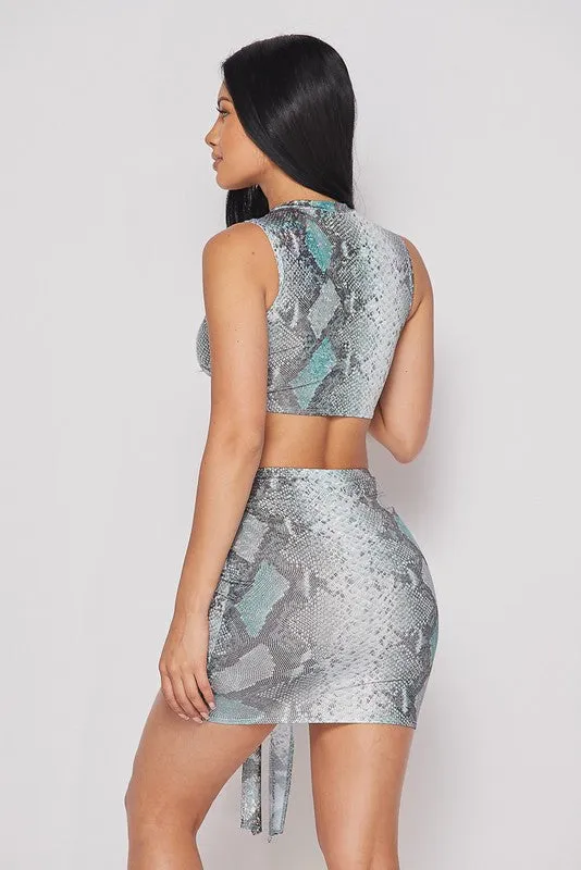 Snakeskin Skirt Sets-HOEA19217A