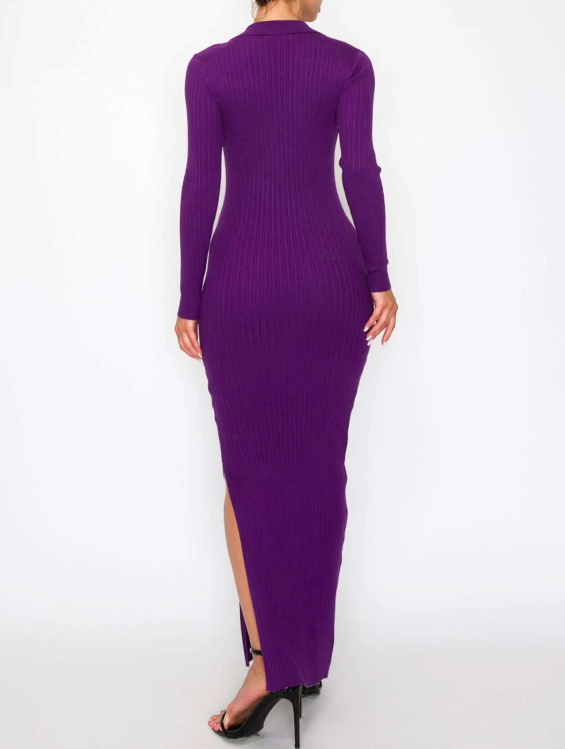 Snapback Sweater Dress (PURPLE)