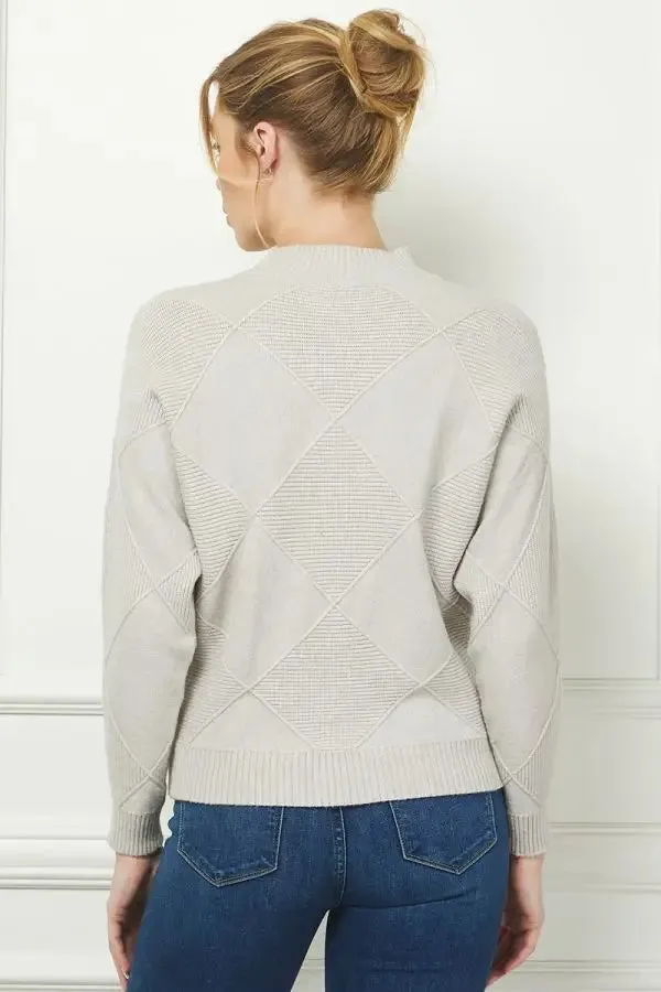 SOFT LONG SLEEVE DOLMAN MOCK NECK SWEATER