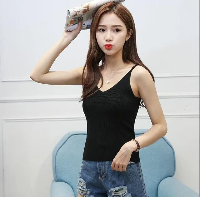 Solid Crop Tank Top