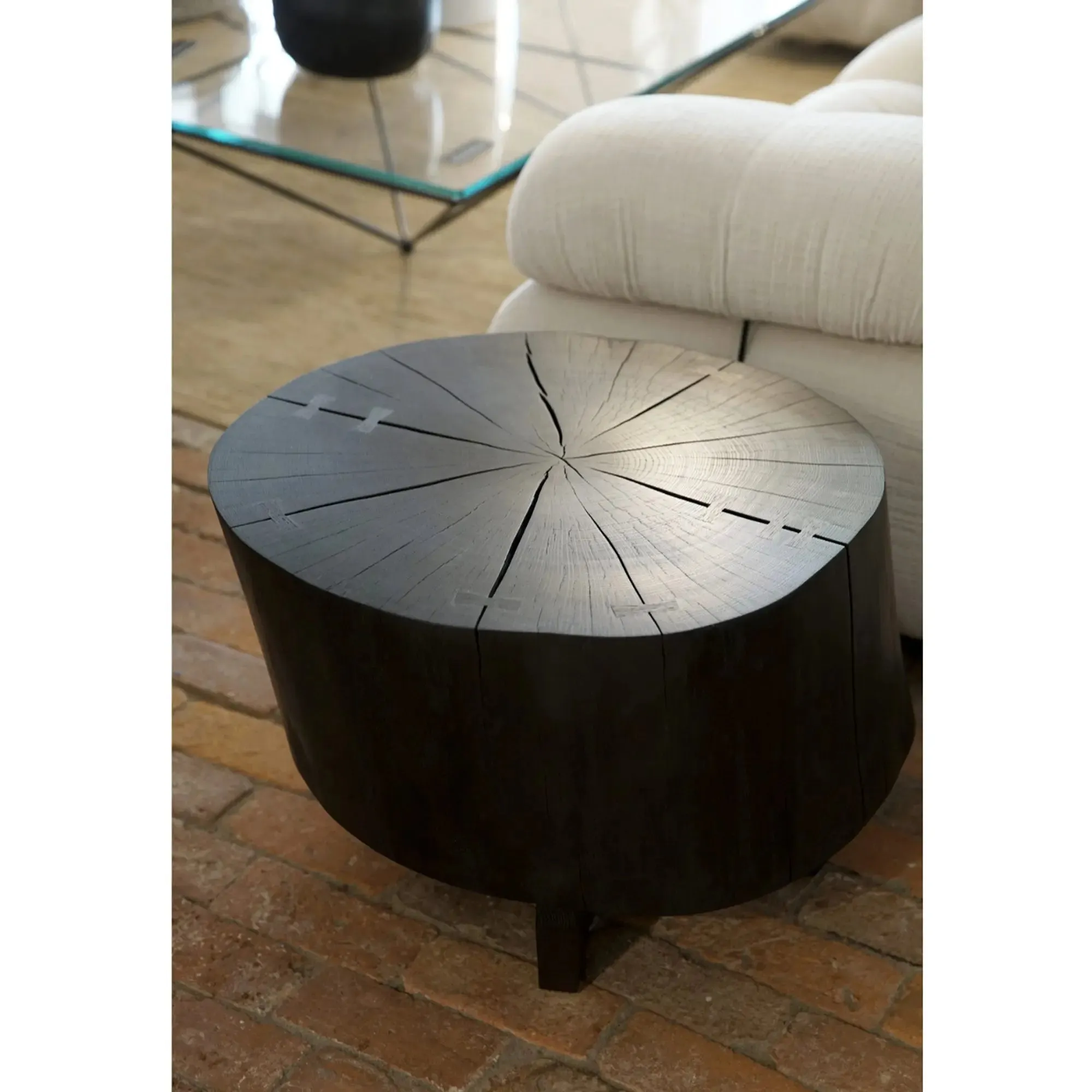 Solid Oak Stump with Bow Ties and Base