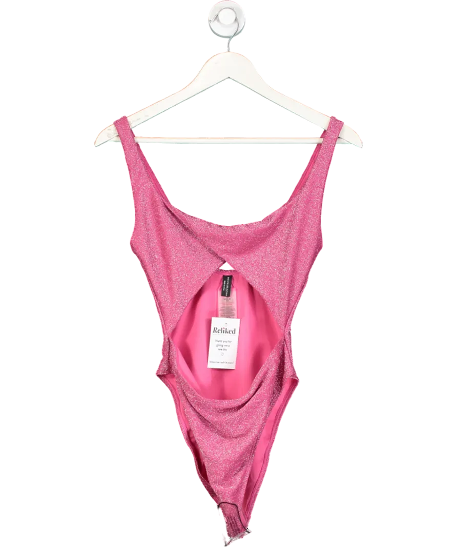 South Beach Pink Jasmin X Sb Board Swimsuit In Magenta Glitter UK 12