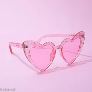 Sparkling Heart Womens Sunglasses. Pink UV400