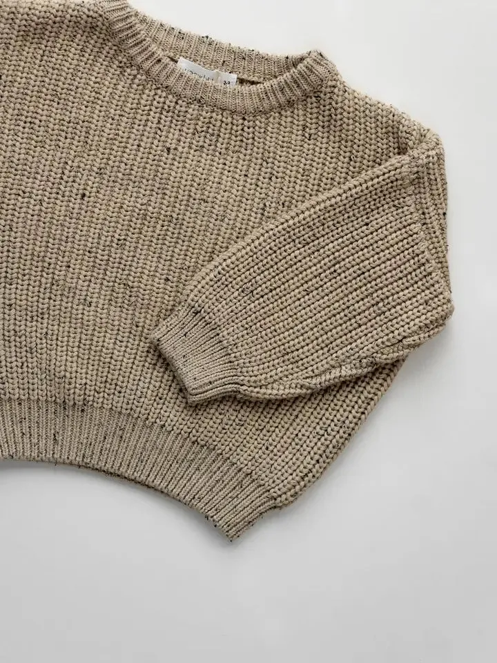 Speckled Oak Chunky Knit Sweater