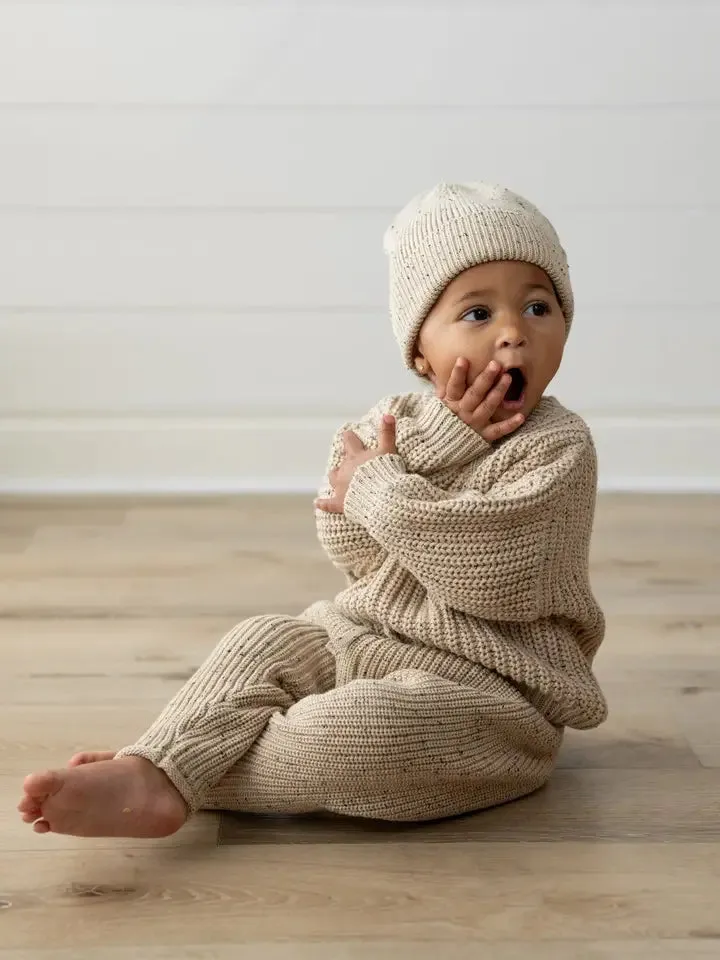 Speckled Oak Chunky Knit Sweater