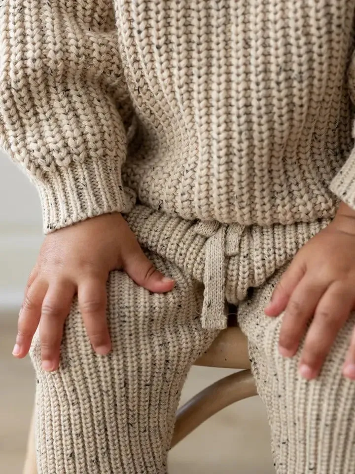 Speckled Oak Chunky Knit Sweater