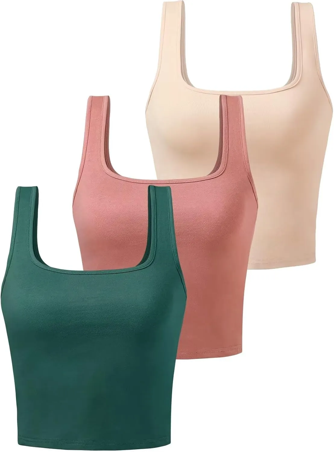 Sports Crop Tank Tops for Women Cropped Workout Tops Racerback Running Yoga Tanks Cotton