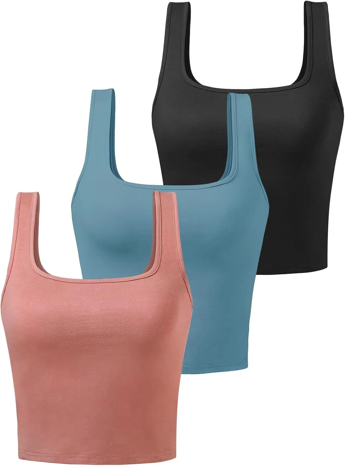 Sports Crop Tank Tops for Women Cropped Workout Tops Racerback Running Yoga Tanks Cotton