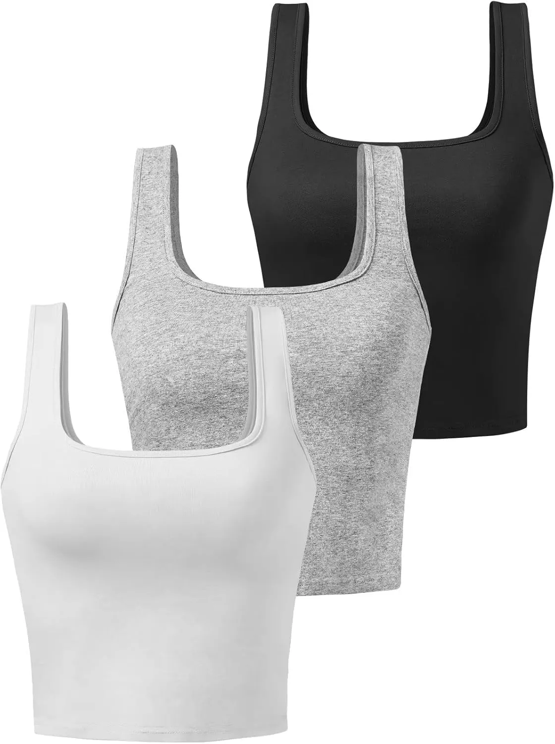 Sports Crop Tank Tops for Women Cropped Workout Tops Racerback Running Yoga Tanks Cotton