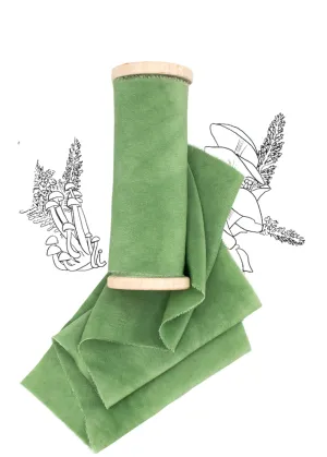 Spring Green Silk Ribbon in Crepe de Chine, Naturally Dyed