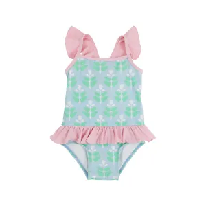 St. Lucia Swimsuit - Hanover Hand Block with Palm Beach Pink