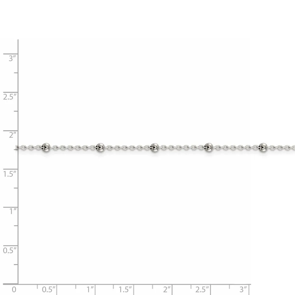 Sterling Silver 1.3mm Fancy Beaded Chain