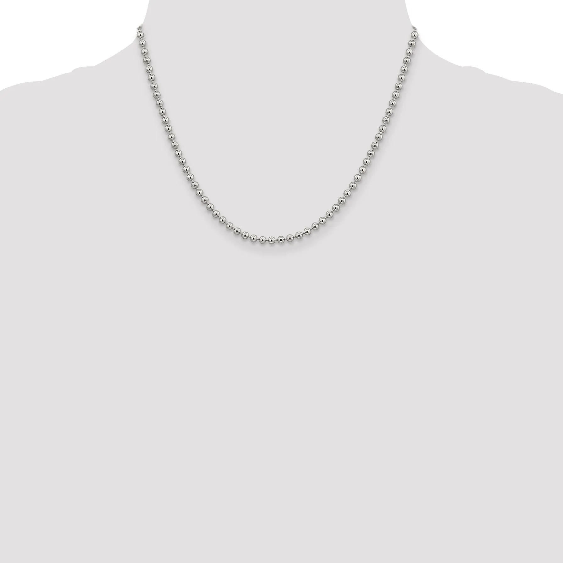 Sterling Silver Beaded Chain 3MM