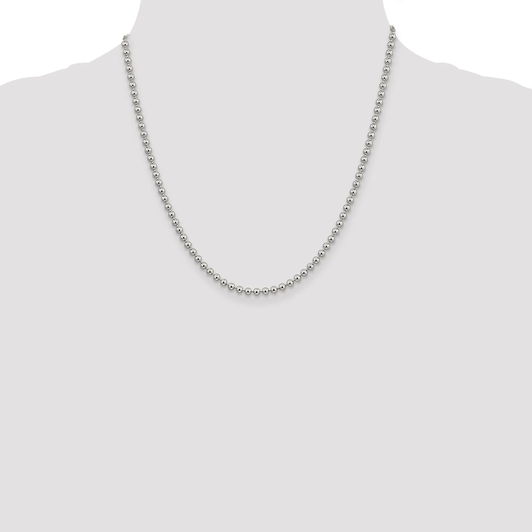 Sterling Silver Beaded Chain 3MM