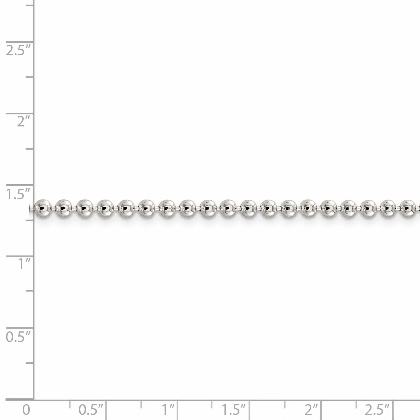Sterling Silver Beaded Chain 3MM