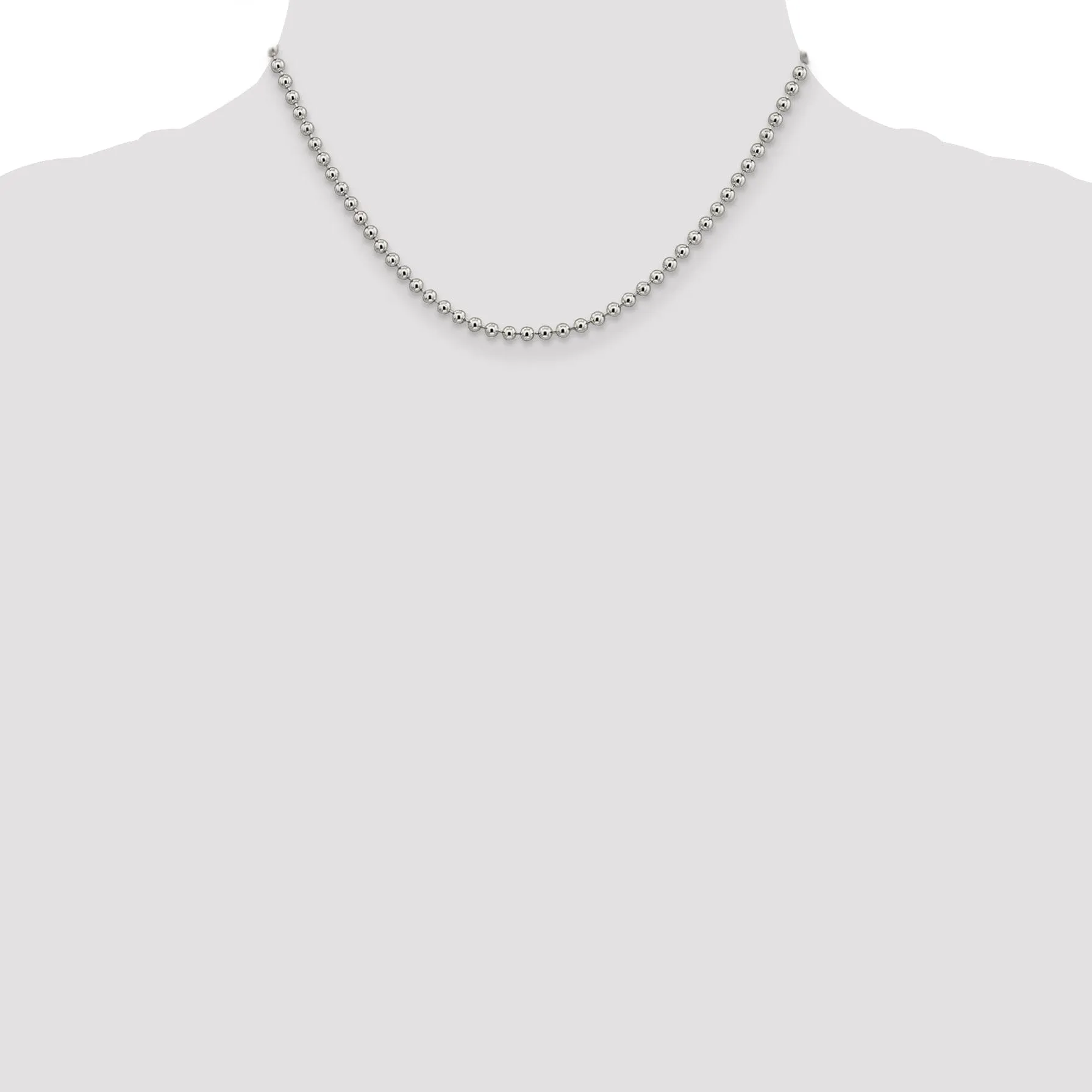 Sterling Silver Beaded Chain 3MM