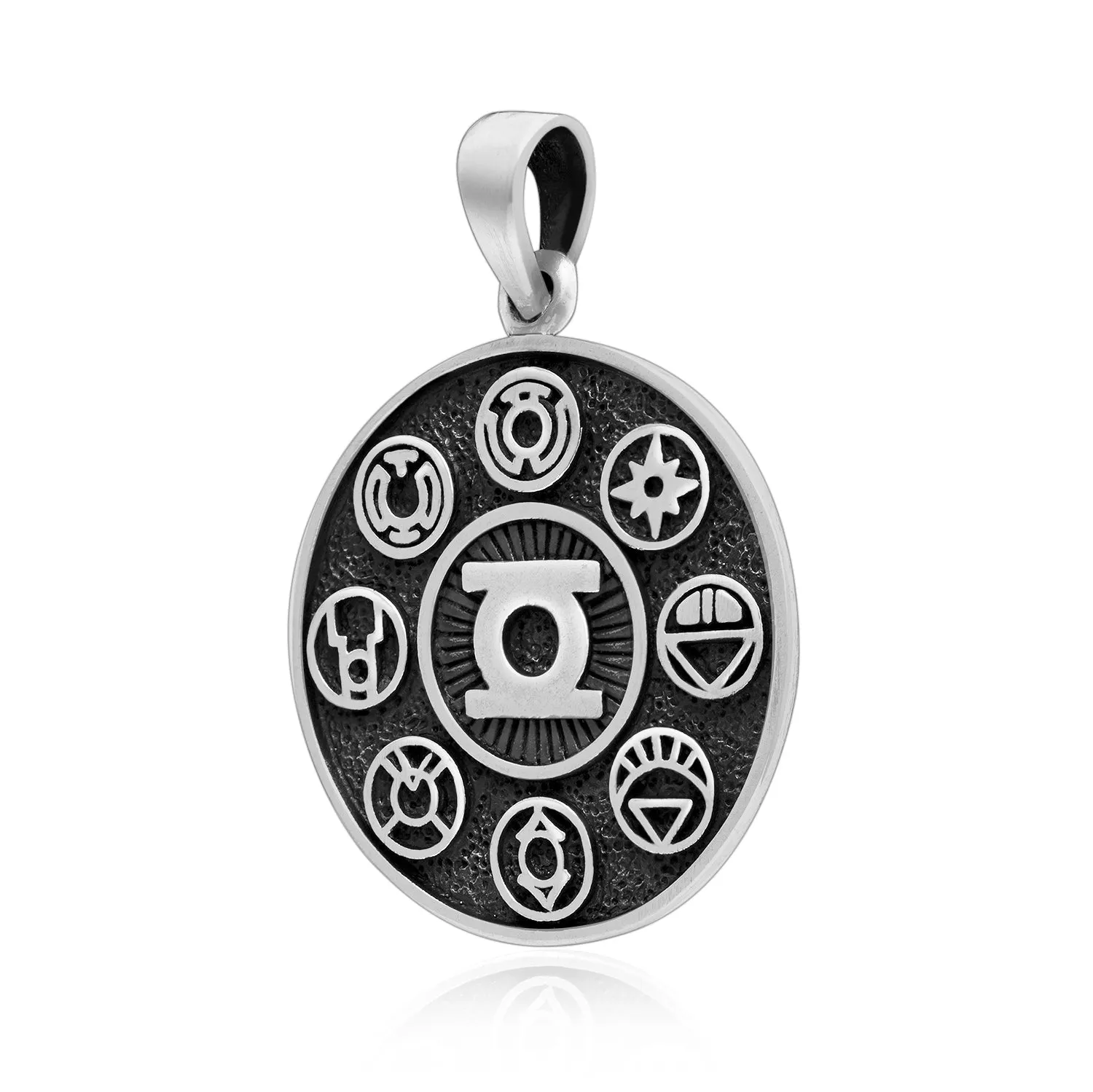Sterling Silver Green Lantern American Comics Superhero Pendant