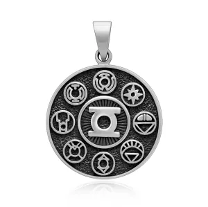 Sterling Silver Green Lantern American Comics Superhero Pendant
